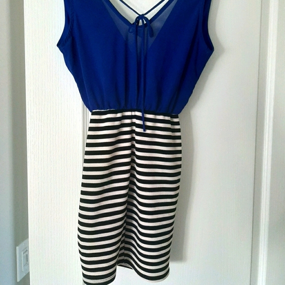 Mini dress blue with stripes - Picture 2 of 2